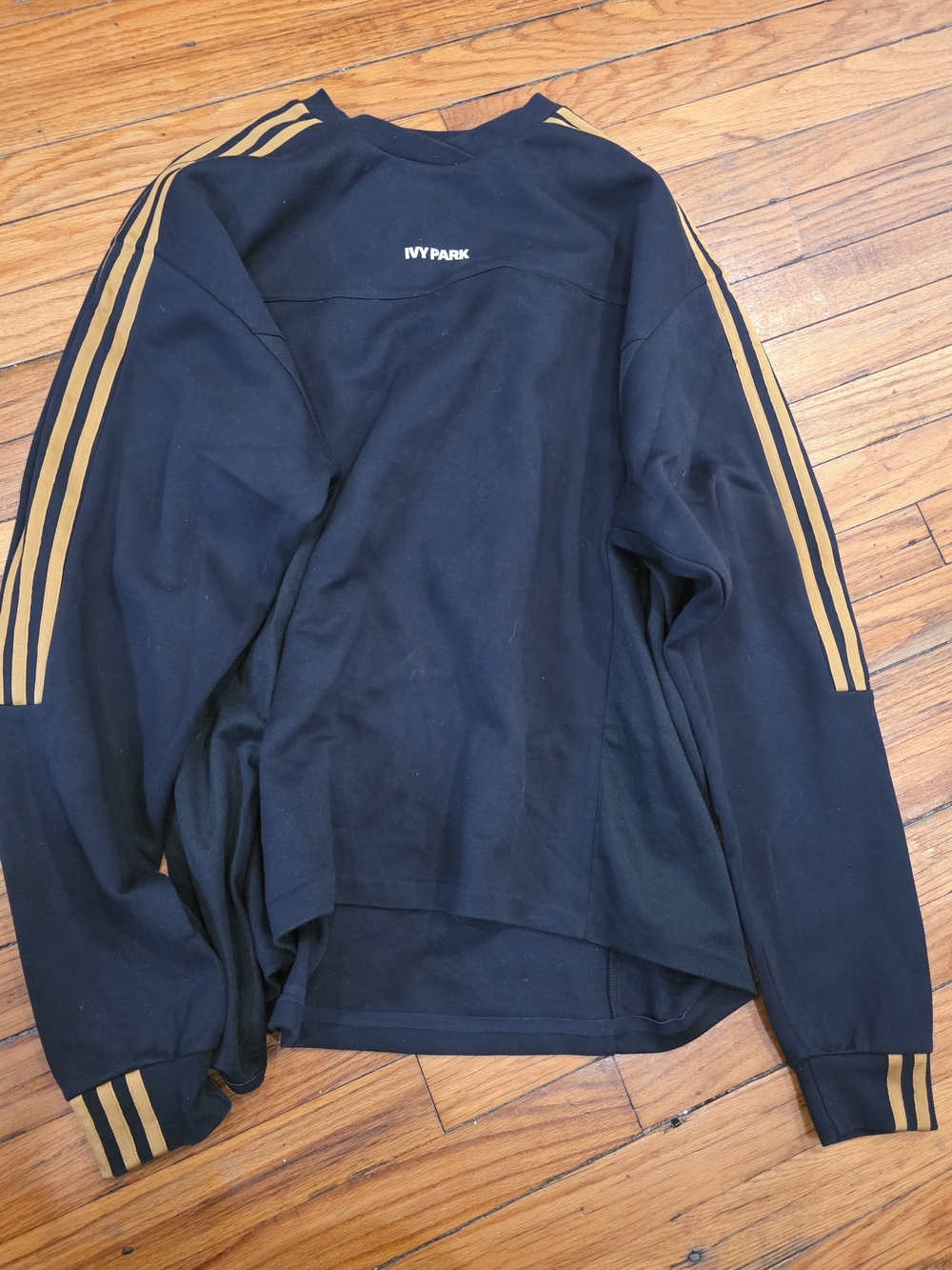 IVY PARK Black Shirt Jacket with Gold Stripe Sleeves